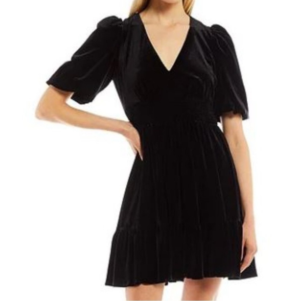 ANTONIO MELANI THELMA VELVET DRESS BLACK SZ 12